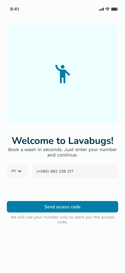 Welcome screen